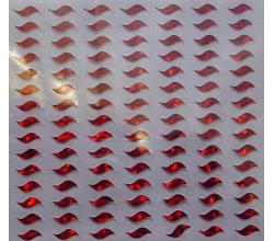 105 Buegelpailletten Welle 8 x 3 mm hologramm rot